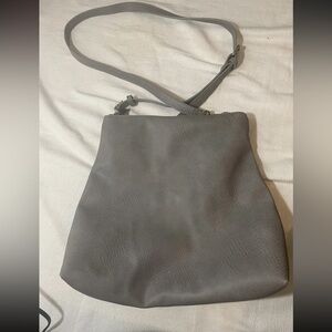 Gray leather purse women’s